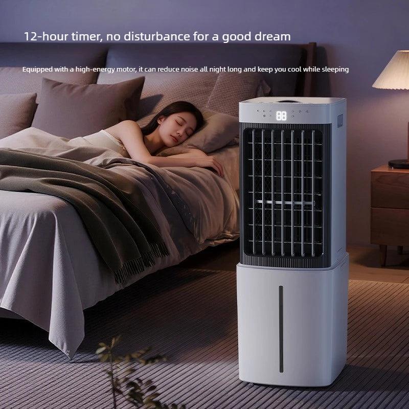 New Mini Air Conditioner Fan Cooling for Whole Room Mobile with Ice Crystals Voice Control Quiet Detachable Filter Air Cooler