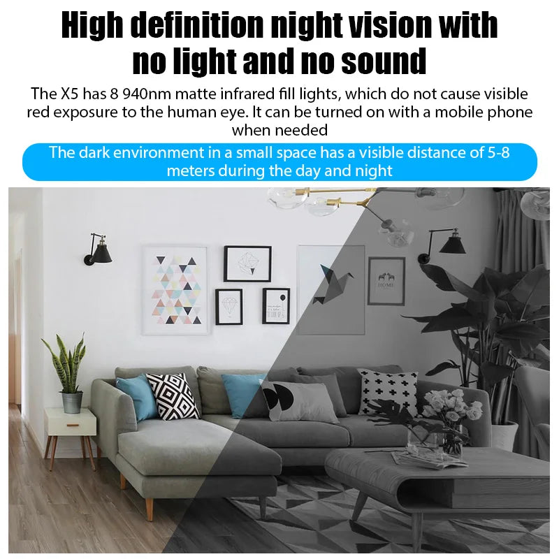 Mini Monitoring Camera 1080P Wireless Night Vision Motion Camera Detection Video Camera Home Security Camcorder Audio Recorder