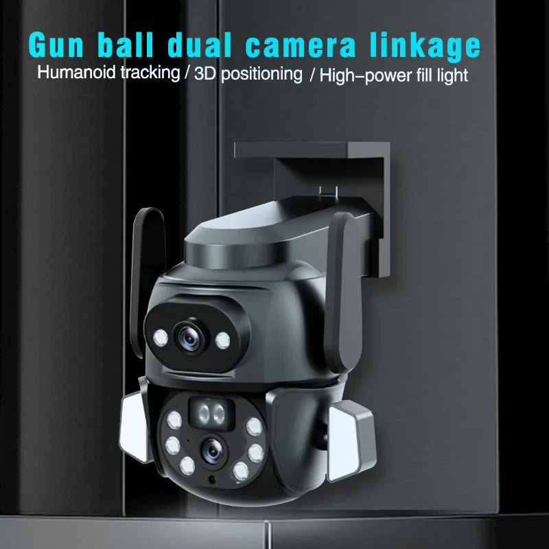 4MP UHD Carecam APP Dual Lens Wireless PTZ IP Dome Camera Full Color AI Humanoid Detection Home Security CCTV Baby Monitor