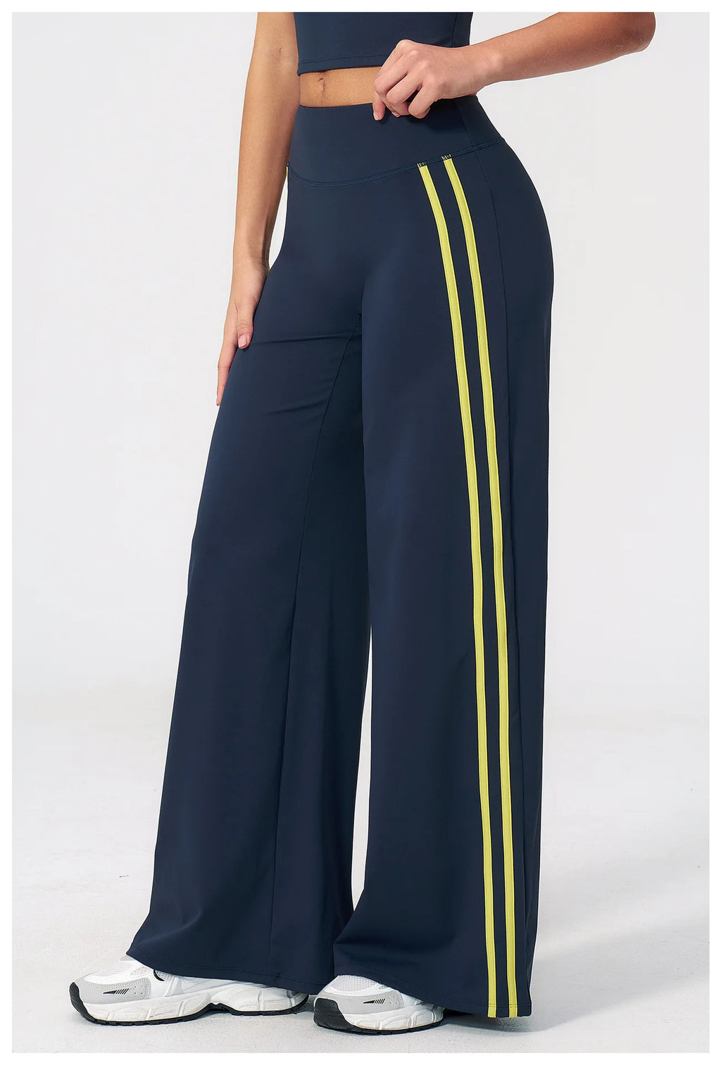 Straight Leg Bottoms Women's Mid-Waist Yoga Pants Gym Leggings Workout Leggings Naked Feel Pilates Running Sports Trousers