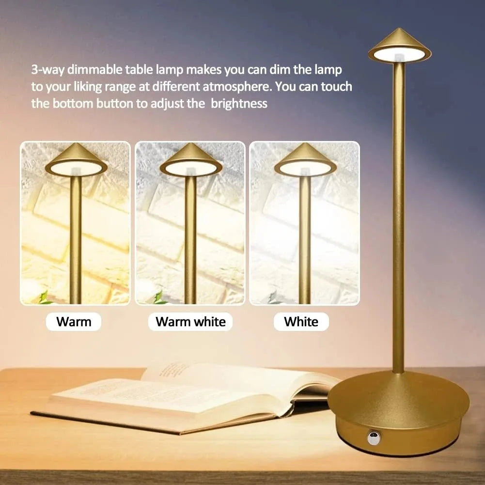Rechargeable LED Wireless Cordless Table Desk Night Bedside Lamps Touch Sensor Decoracion Lamp for Restaurants Hotel Bedroom Bar