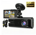 Three-Camera Dash Cam (Front/Interior/Rear), 1080p In-Car Camera, with Parking Mode, Universal Fit
