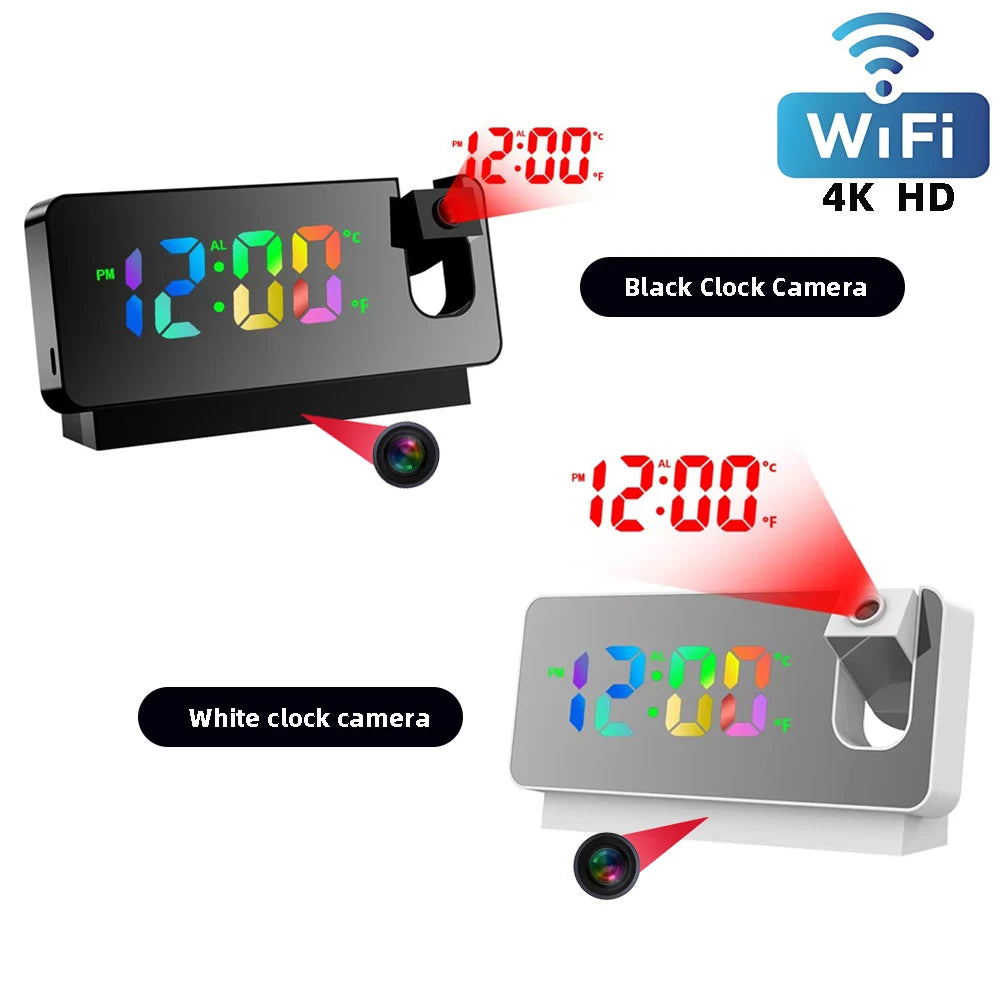 HD4K Mini Clock Camera, Supports Remote Viewing, Mobile Detection, Loop Storage, Home Nanny Style Wireless WiFi Camera
