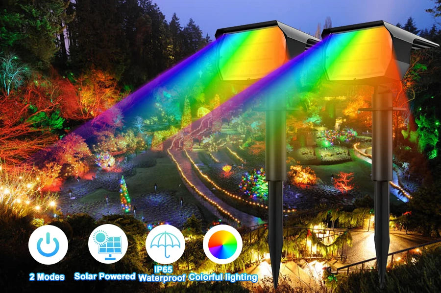Outdoor 72/68 LED Solar Landscape Spotlights IP65 Waterproof Solar Light with 3 Modes Solar Garden Lighting for Outside Yard