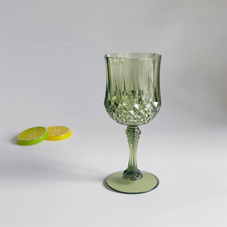 12/24 Pcs 220ml Plastic Wine Glasses Drinking Glasses for Wedding Party Imitation Glassware Reusable Drinkware Champagne Goblet