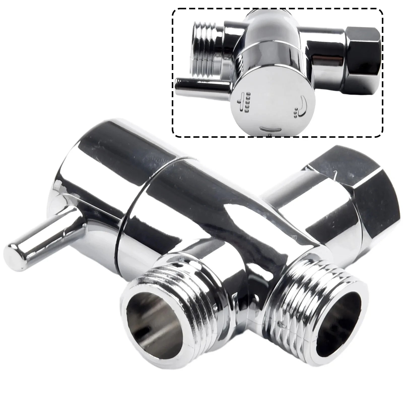 3 Way Shower Head Diverter Valve G1/2 Three Function Switch Adapter Connector Head Faucet Bathroom Accessories 3 Way Shower Head