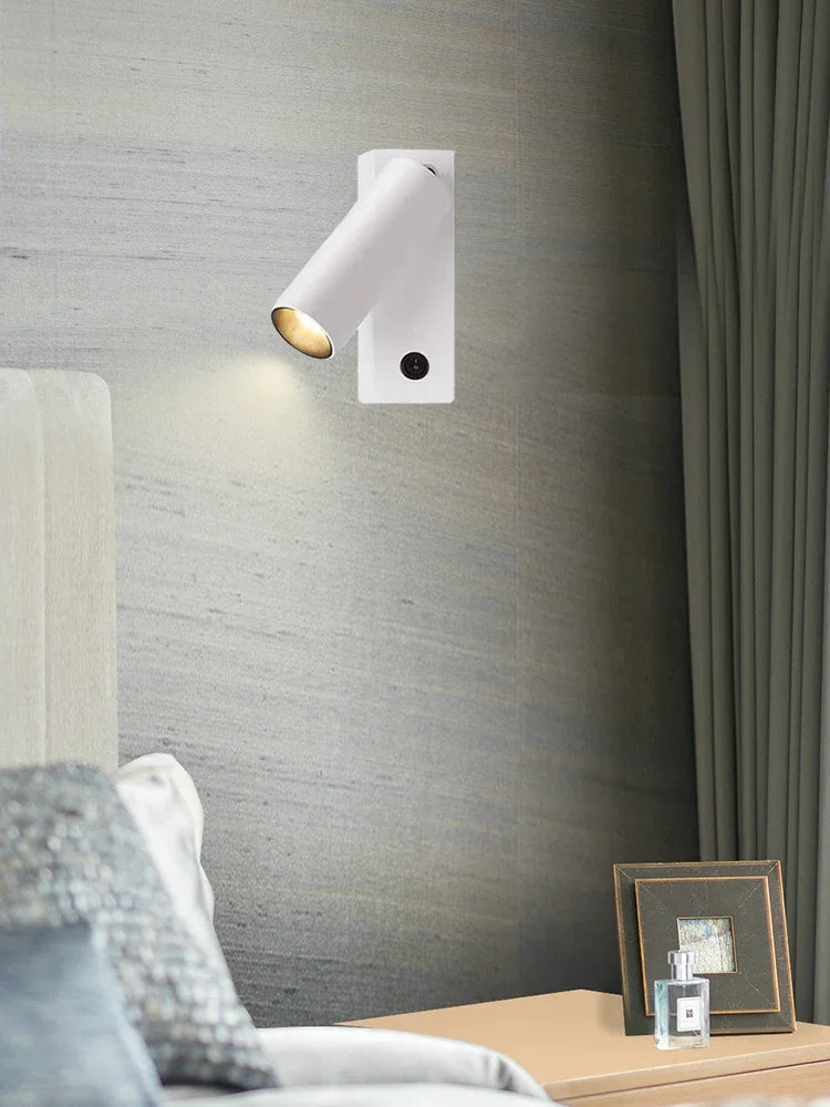 LED Wall Lamp with Switch – 3W Modern Folding Rotatable Sconce for Bedroom, Bedside, Home, and Hotel Reading Lighting