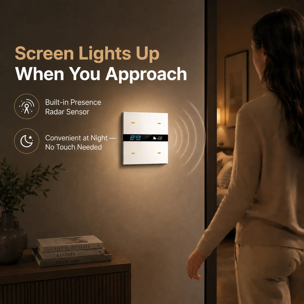 M8 Pro Zigbee Smart Switch Panel 4 Gang Tuya Intelligent Wall Electric Light Switch Voice App Control Works Alexa for Home Hotel