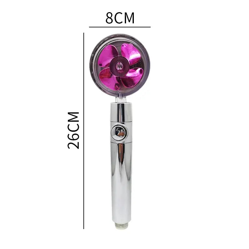 New Propeller Driven Shower Head Cotton Filter Turbocharged High Pressure Handheld Shower Nozzle