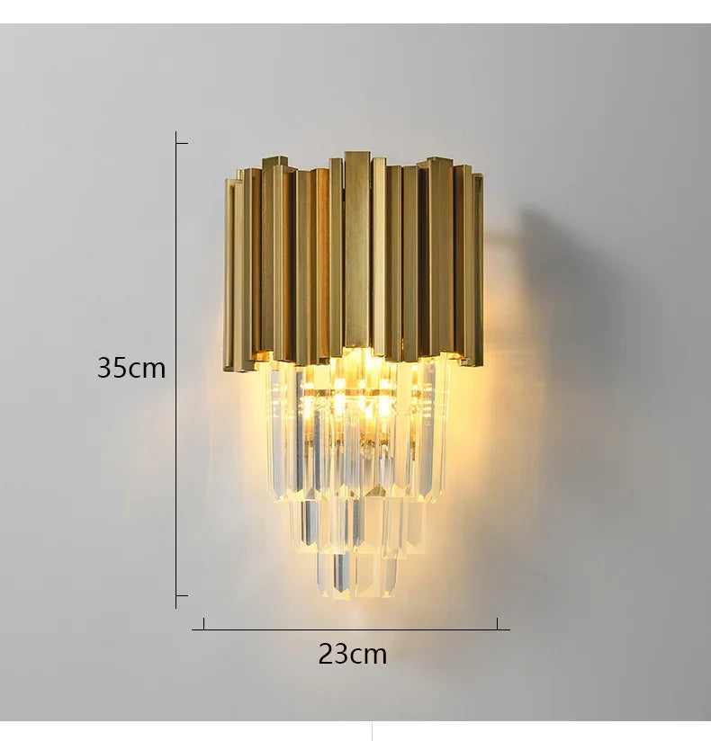 Modern Luxury Crystal Minimalist Creative Living Room Background Wall Staircase Wall Lamp Bedroom Bedside Lamps