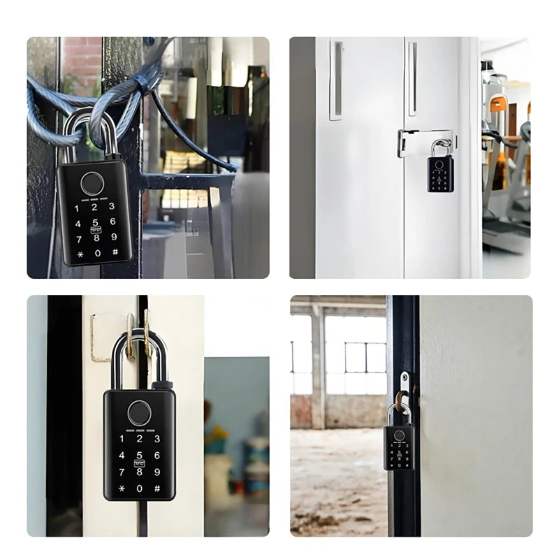 Waterproof Tuya Padlock Fingerprint Electronic Lock Keyless Unlock Heavy Duty Padlock for Home House Warehouse Garage 7/10mm
