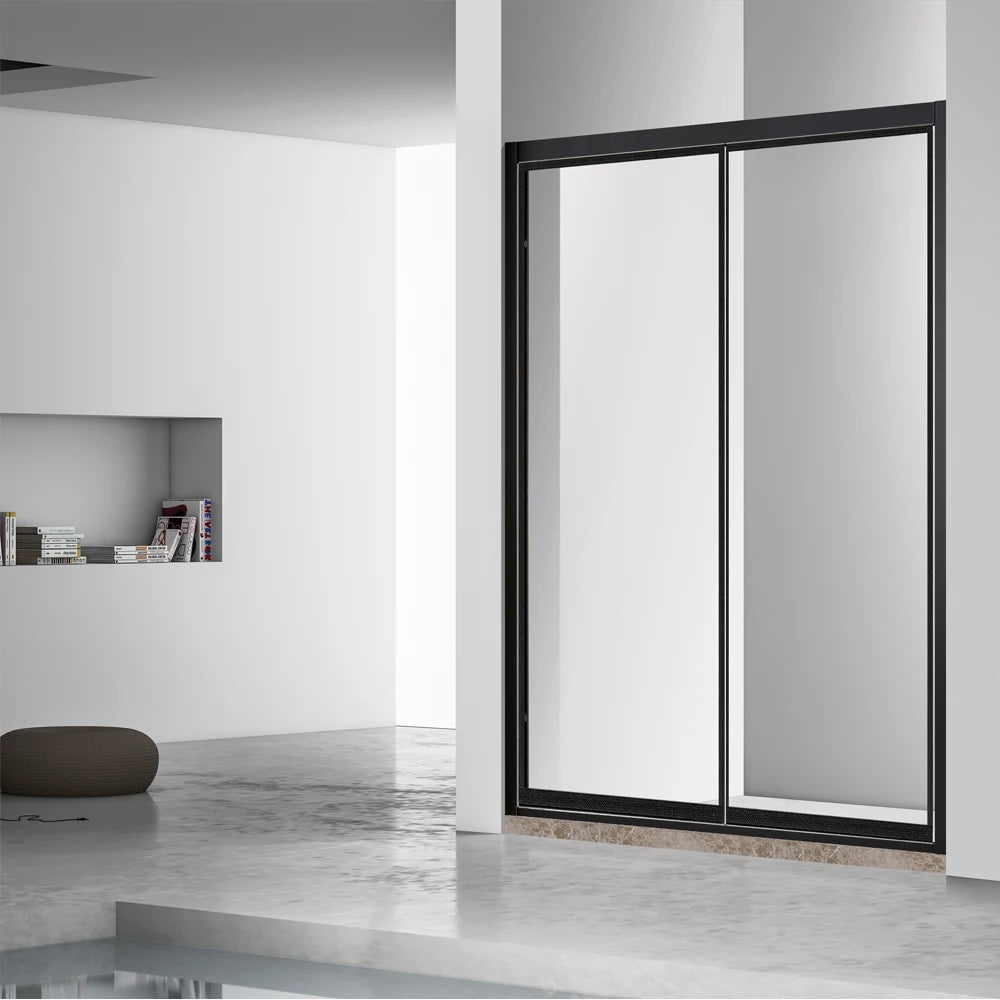 Modern Luxury Bathroom Shower Door Black Frame Tempered Glass Shower Partition Sliding Shower Door