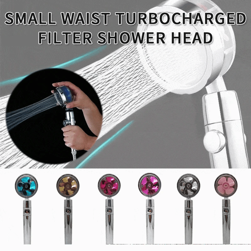 New Propeller Driven Shower Head Cotton Filter Turbocharged High Pressure Handheld Shower Nozzle