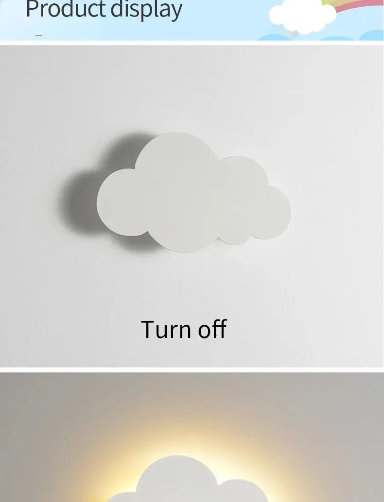 LED Cloud Wall Lamp Touch Control Dimmable Modern Wall Light for Kids Children's Bedroom Living Room Decor 220v