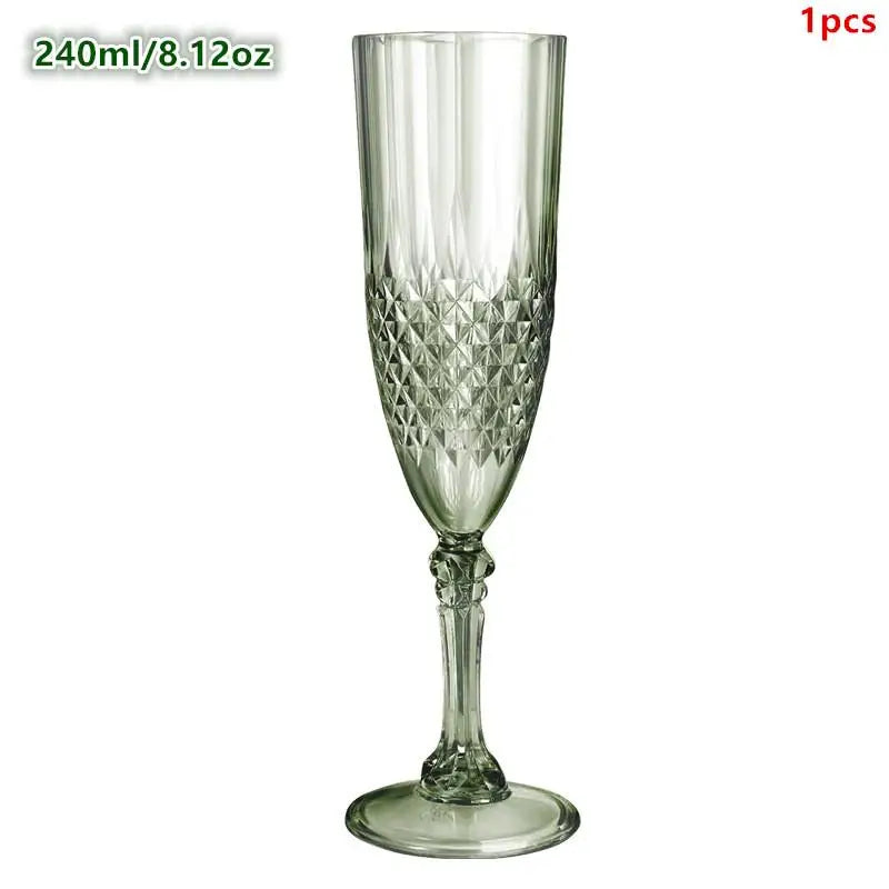 ●1Pcs Transparent Champagne Goblet High Legged Wine Glasses Cocktail Red Wine Brandy Glasses Drinkware Party Bar Wedding Gift