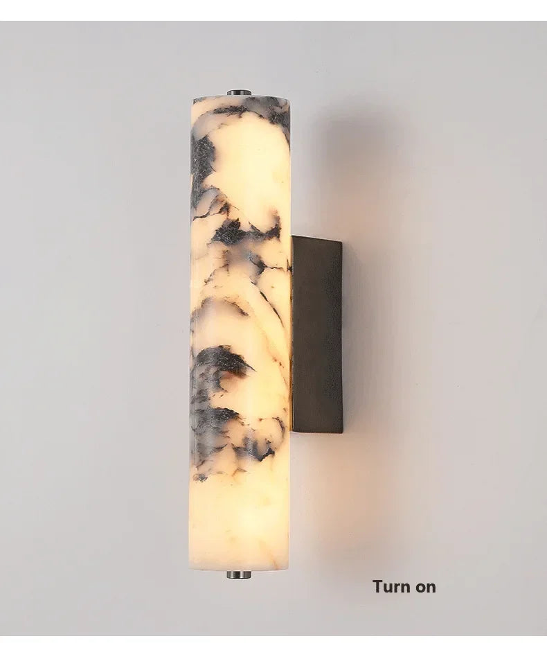 Italian Wall Lamp Natural Marble Bedroom Bedside  Black Modern  Luxury Stone Wall Light Living Room Hallway Decor Wall Sconce