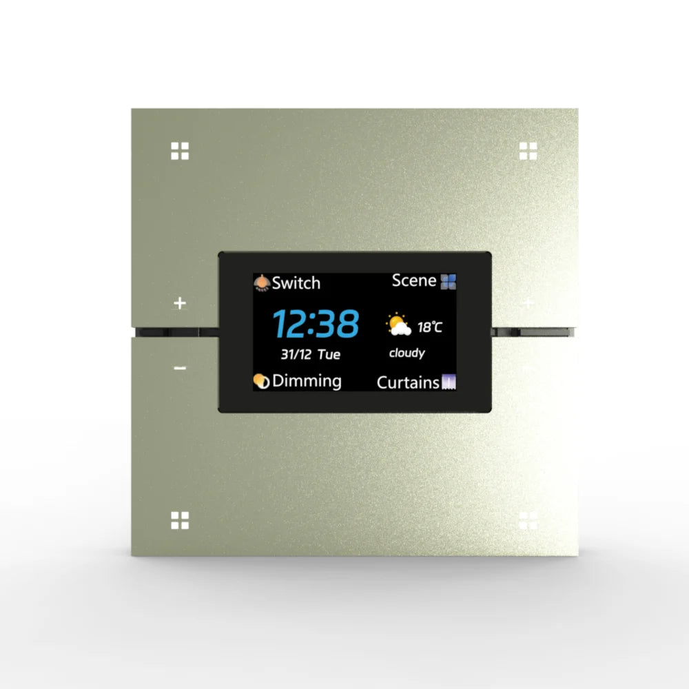M9 Pro 8-Button UK Tuya Smart Wall Light Switch Aluminum Touch Display IPS Dimmer Scenes Zigbee for Hotel Home Voice App Control
