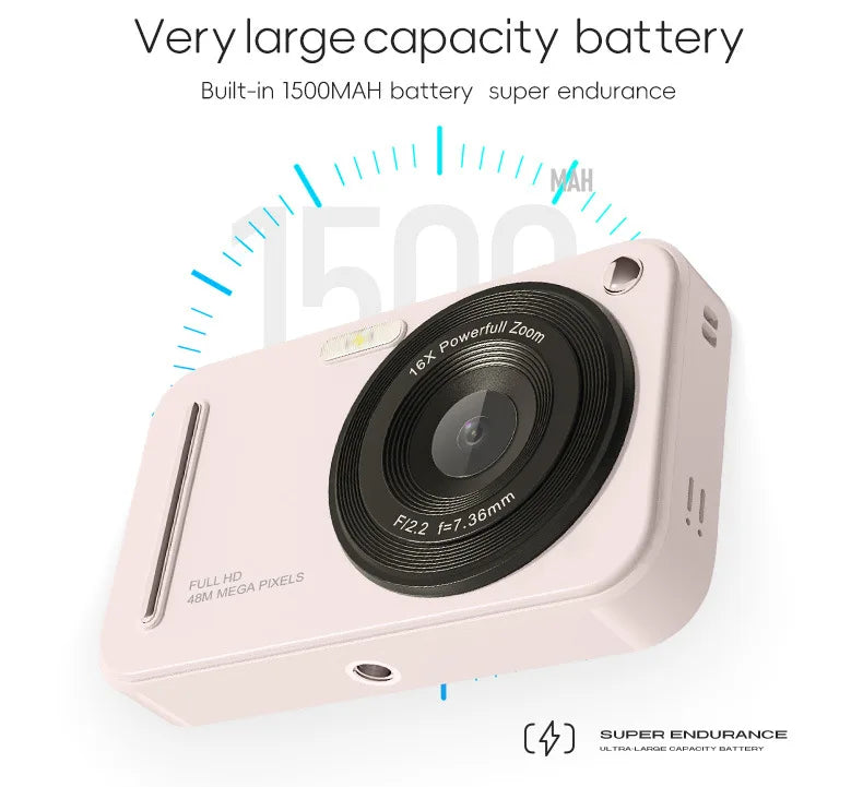 4K Digital Camera Autofocus Vlogging Camera HD 48MP with 2.4" Large Screen Camera for Photography for Kid Students Adult Gift