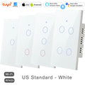 2 Way Smart RF433 Remote Control Wall Light Touch Switch Light Glass WiFi Tuya Smart Life US USA White Black Gold Alexa ON OFF