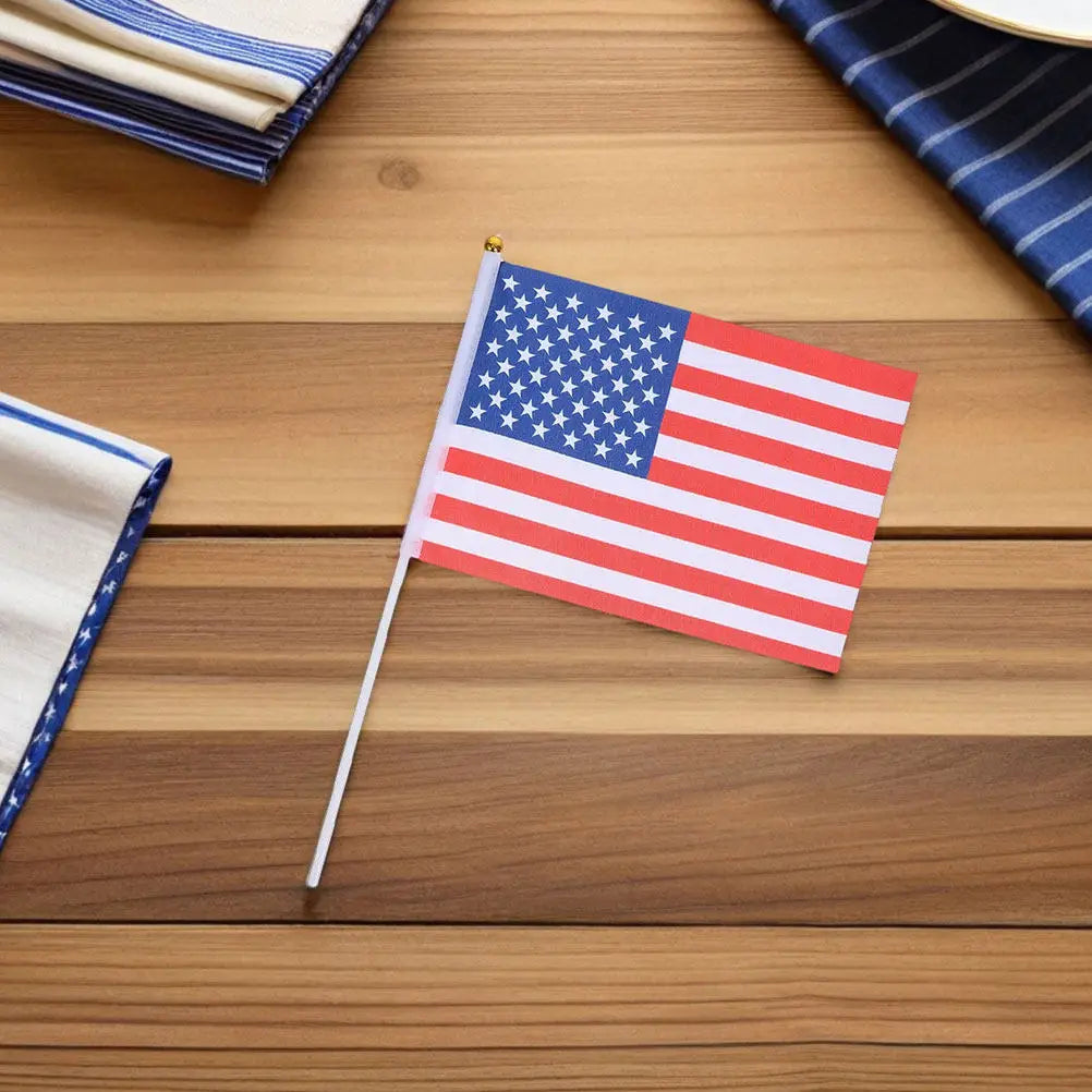 15Pcs Handheld American Flags Vibrant Mini Us Flags for 4Th of July Memorial Veterans Day Patriotic Hand Waving Usa Flag