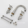 Free Faucet Bathroom WashBasin Dual Tap Solid 304 STAINLESS STEEL Faucet Handles Lead Set Basin Holes Tap Mixer Bathtub Sink 3