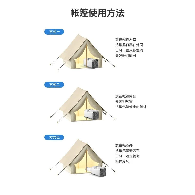 220V Portable Car Air Conditioner for Outdoor Camping Compact Compressor-Integrated Portable Car Cooler No Installation Requi