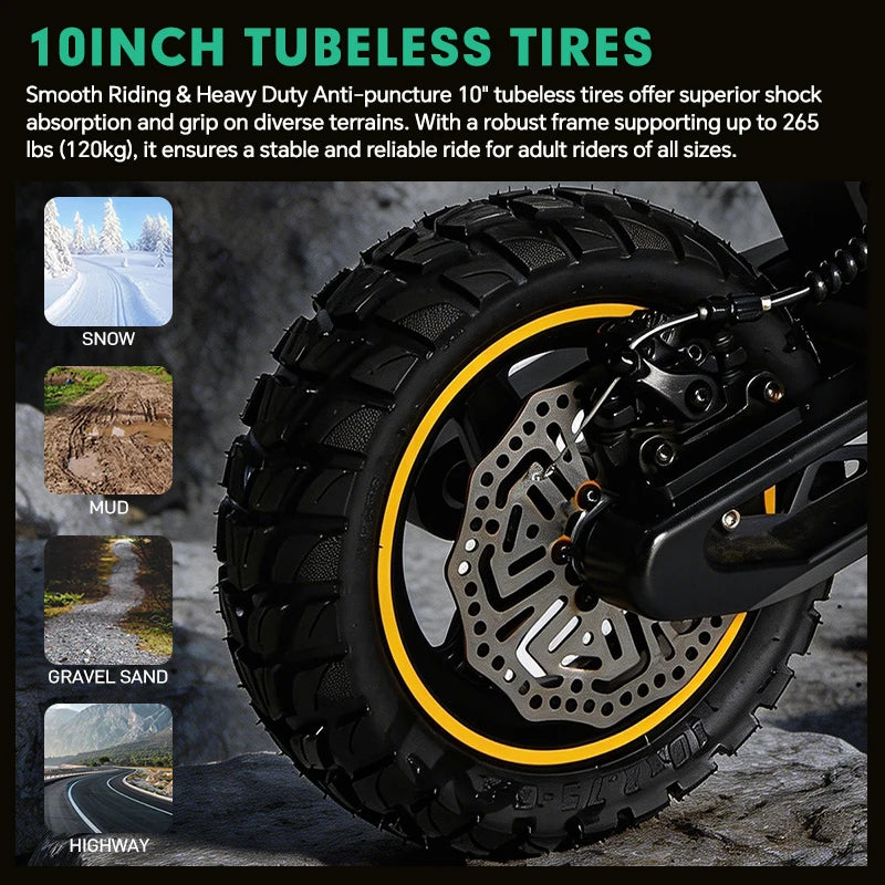 Mankeel MX16 Electric Scooter 48V 20.8Ah 45km/h Max Speed Foldable Escooter 10 Inch Tubeless Tire 800W Kick Scooter