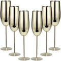 6Pcs Stainless Steel Unbreakable Metal Wine Glasses 220ml/250ml Cocktail Cups for Bar Drinking Glasses