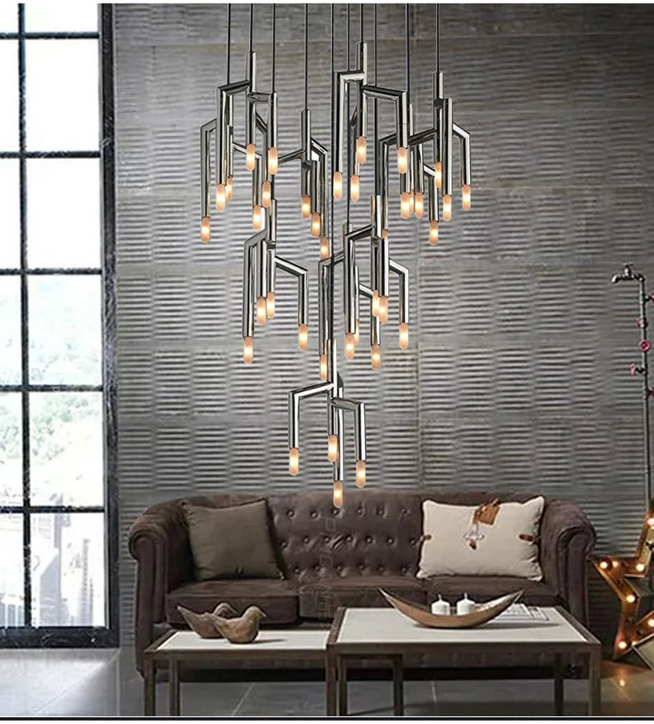 Modern Light Villa  Tree Branch Staircase Chandelier Lighting,Luxury Designer Restaurant Light in the Bedroom Home Decor