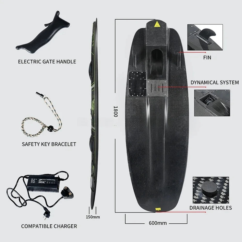 50KM/H Fast Speed Electric Jet Board Jet Surfboard Adult Water Sports Carbon Fiber Electric Surfboard