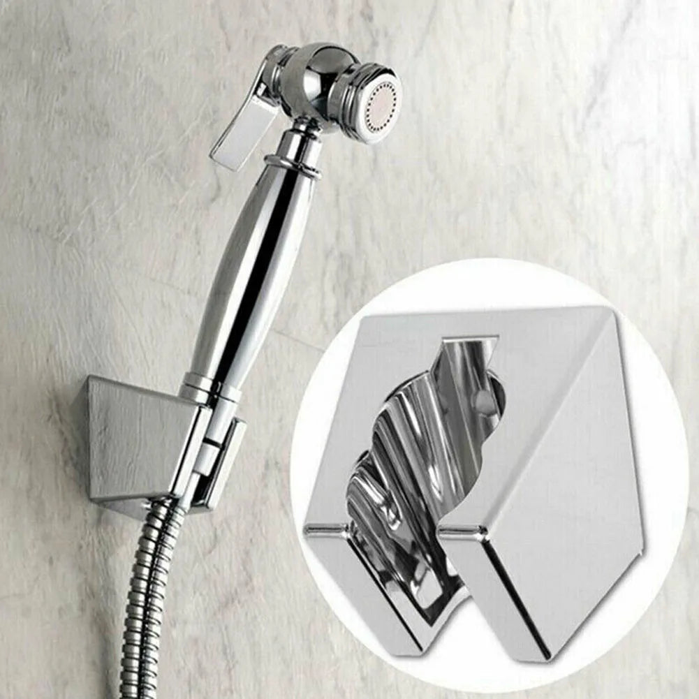 Adjustable Bathroom Shower Handset Holder Head Chrome Wall Mount Shower Mounting Brackets Silver Bathroom Accessories