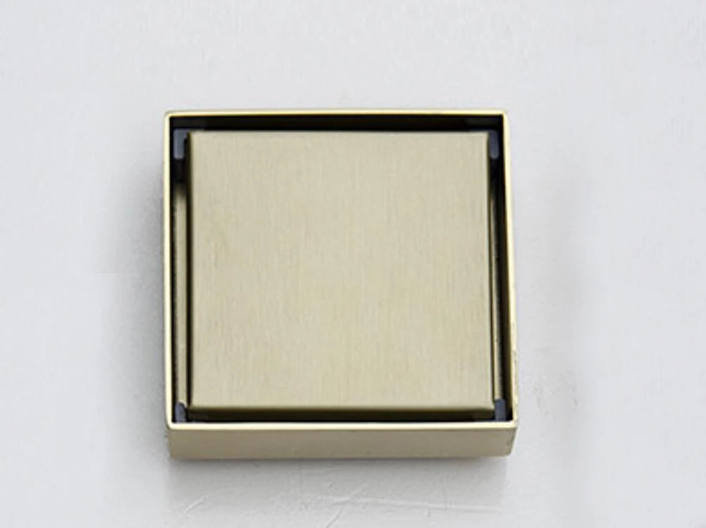 stainless steel Brushed Gold Floor drain 10*10cm Shower Square Deodorization Type Bathroom Water Flow Tile Insert Drain