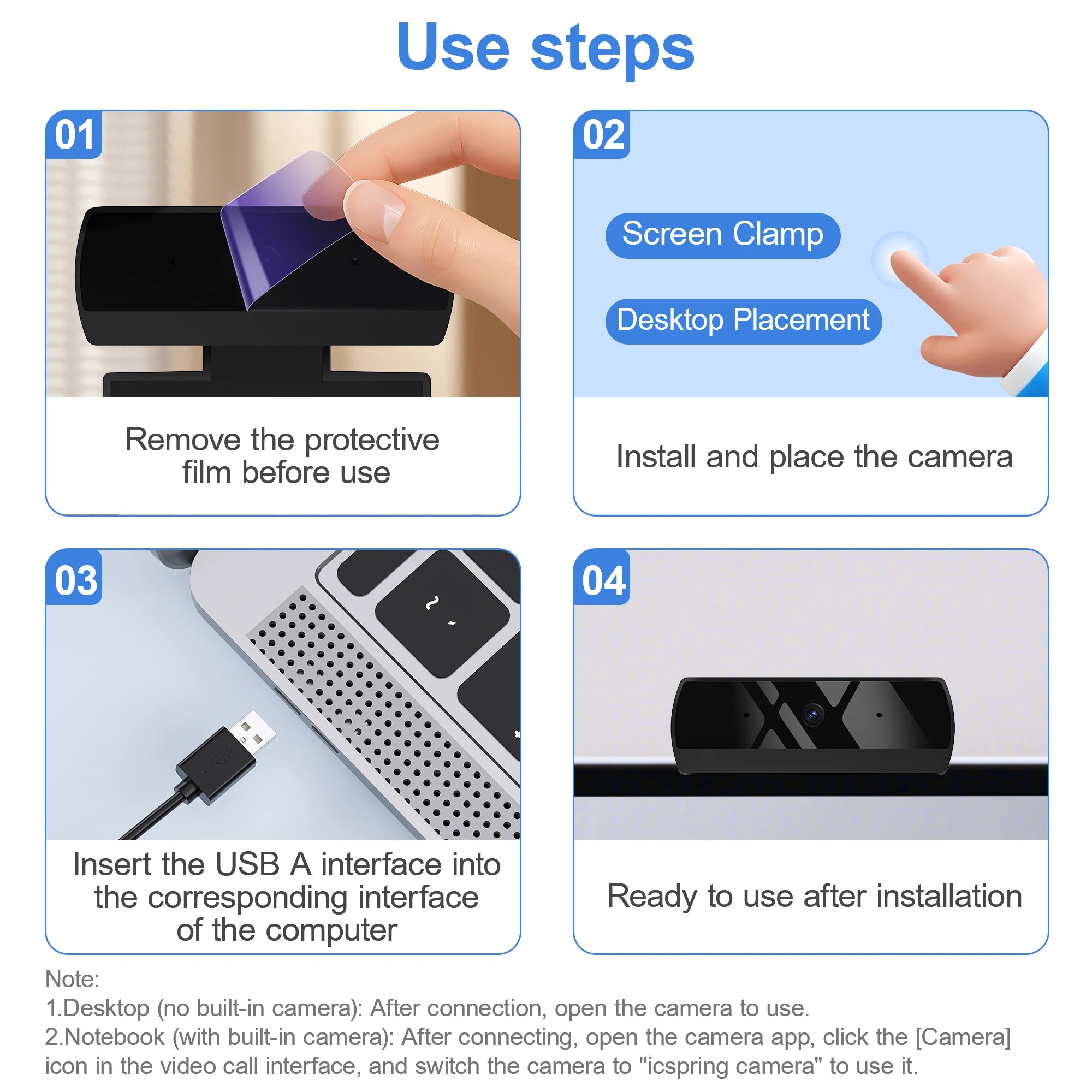 HD 1080P Web Camera USB Web Camera with Microphone Autofocus Camera PC Computer Laptop Live Streaming Webcam for Video Calling