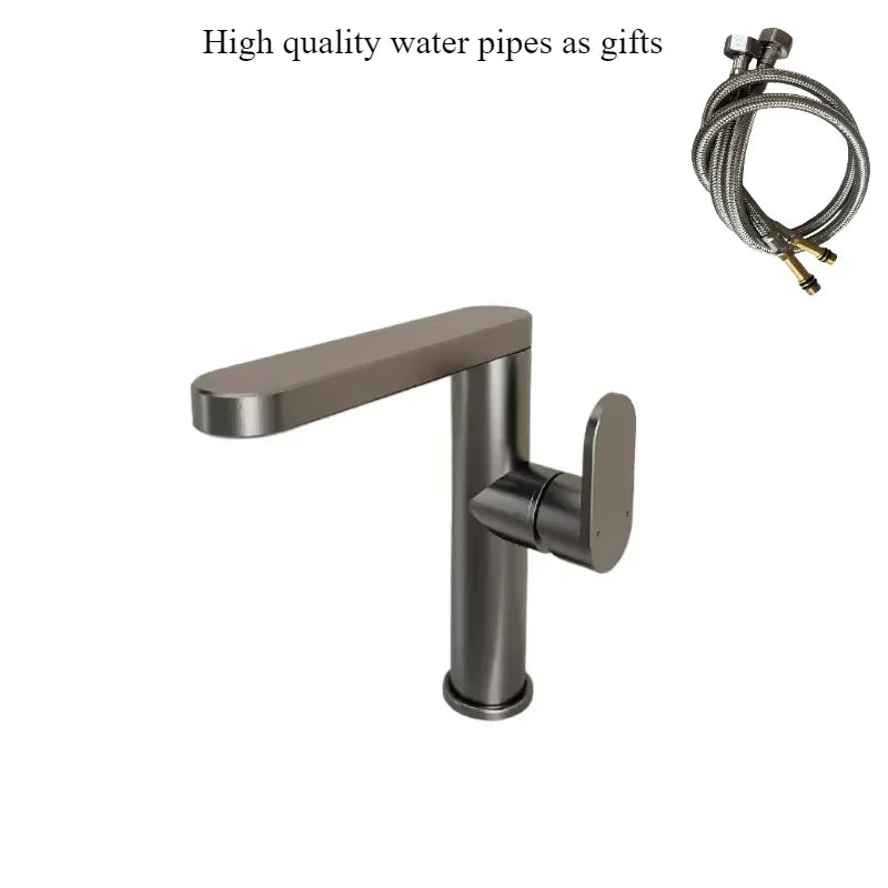 Bathroom faucet, 360 ° rotatable hot and cold sink faucet, space aluminum material
