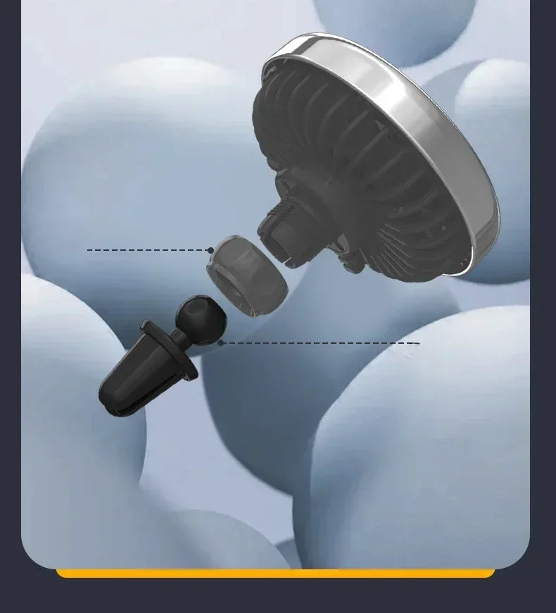 Car Air Vent Fan with Colorful Breathing Light USB Powered 3 Speed Wind Cooling Fan 360° Rotatable Quiet Fan Car AC Fans