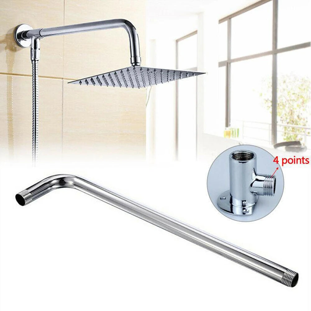 Stainless Steel Shower Arm Extension Arm Joint Shower Nozzle Bottom Hose Wall Mounted Shower Head Arm Bathroom Accessories