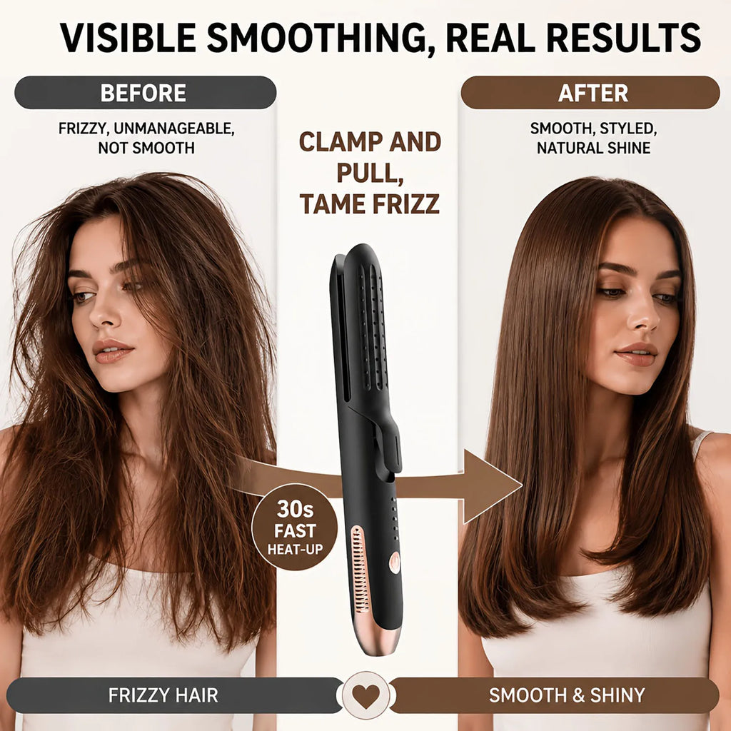 Professional Hair Straightener 2-In-1 Curling Wand Ceramic Ionic Fast Heat-Up Hair Flat Iron Negative Ion Iron Hair Straightener