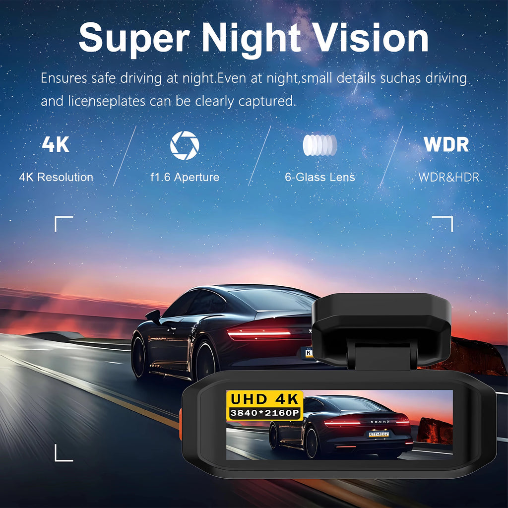 UHD 4K 3840*2160P Dash Cam ADAS WiFi GPS Front 4K Rear 2.5K DVR Video Recorder 24H Night Vision Dash Cam Car Camera Black Box
