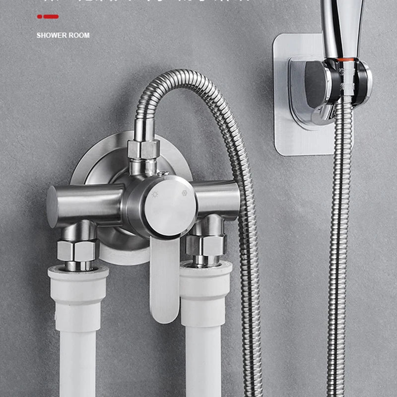 Bathroom Shower Faucet Wall Mount Cold Hot Water Mixer 304 Stainless Steel Tap Bathtub Faucet смеситель для душа