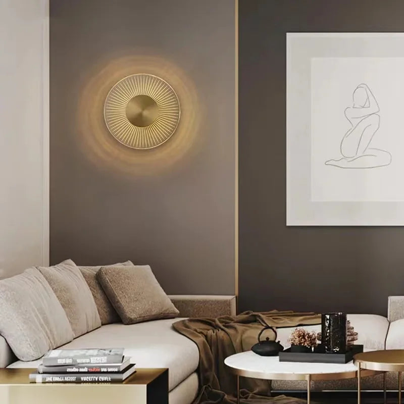 Nordic Modern Light Luxury Marble Wall Lamp Bedroom Background Led Lighting Decoration Creativity Mirror Aisle Sconce Indoor
