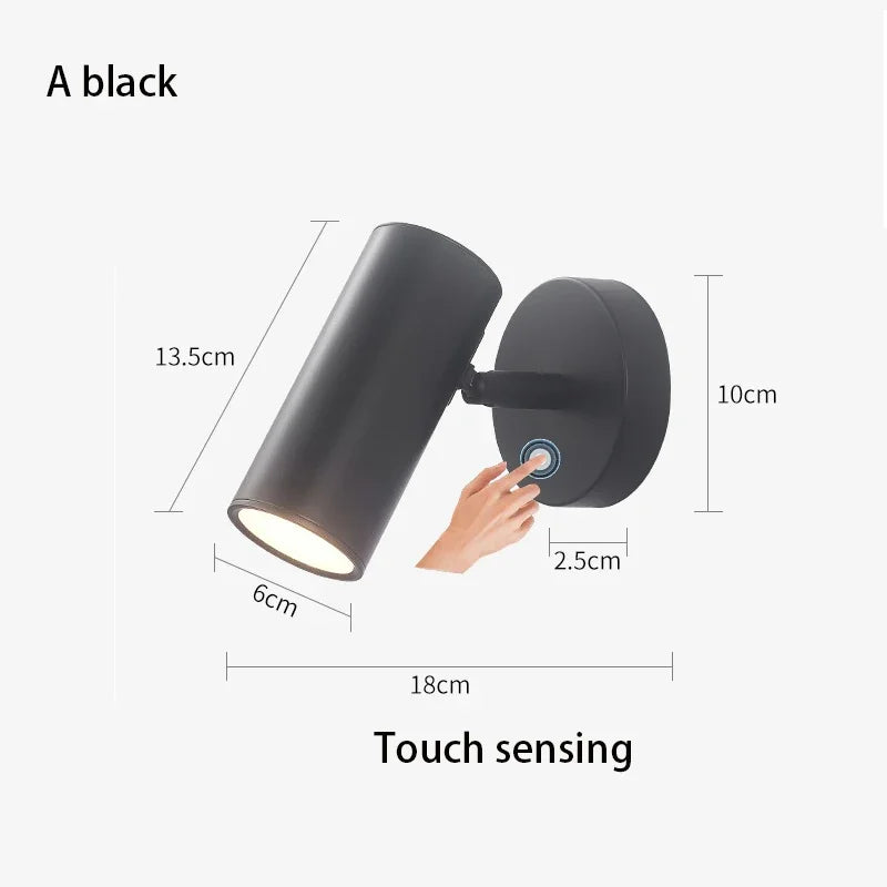 Modern Bedroom LED Wall Light Touch Sensor Switch White Black Gold Long Pole Arm Folding Bed Head Wall Reading Wall Light