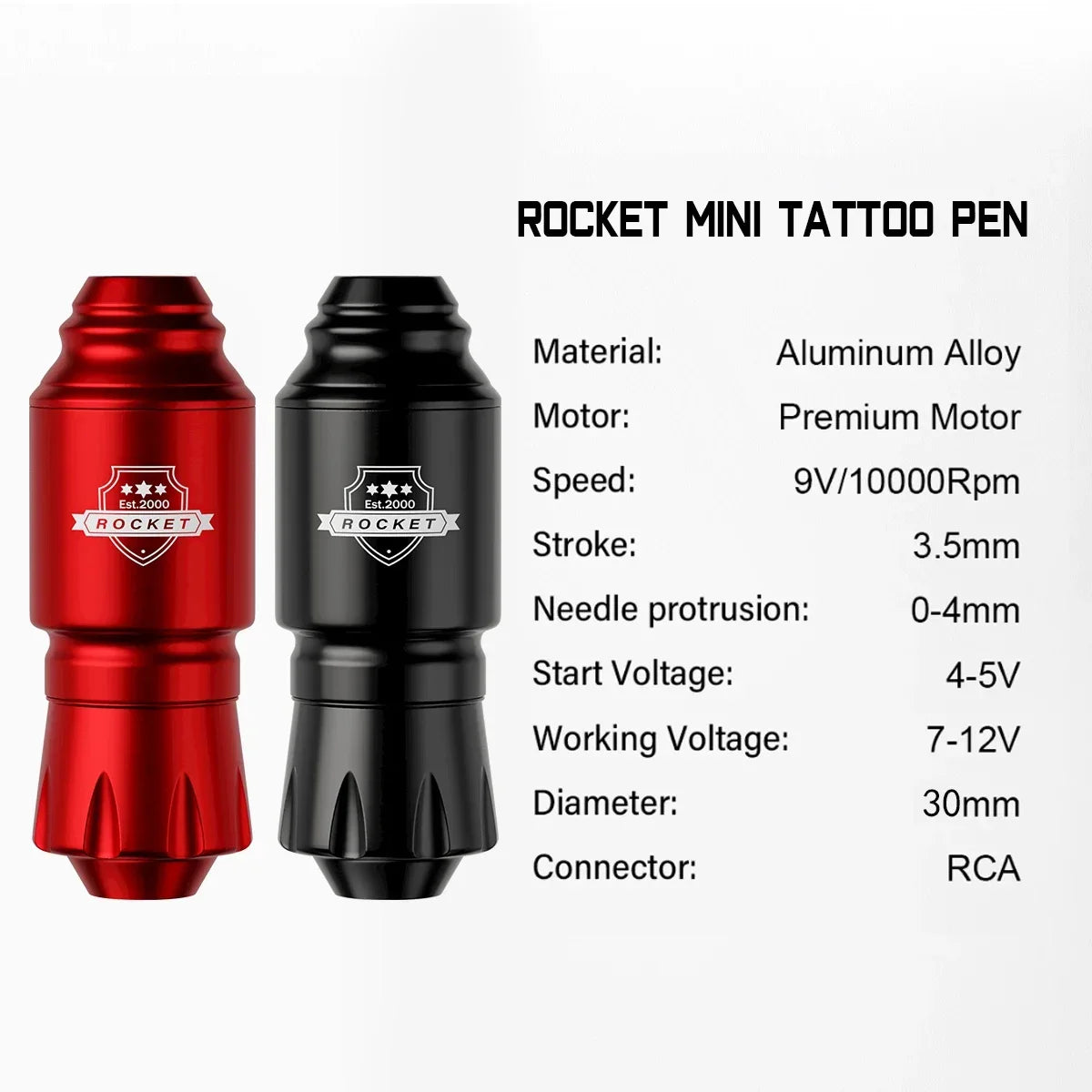 Professional Mini Rocket Tattoo Machine Set Japan Motor Wireless Tattoo Power Supply RCA Interface Rotary Tattoo Pen Kit