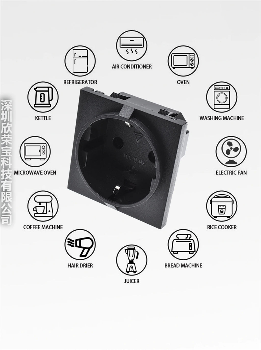 Europe socket embedded industrial outlet Inverter output socket EU universal electrical Russia,South Korea AC power connector16A