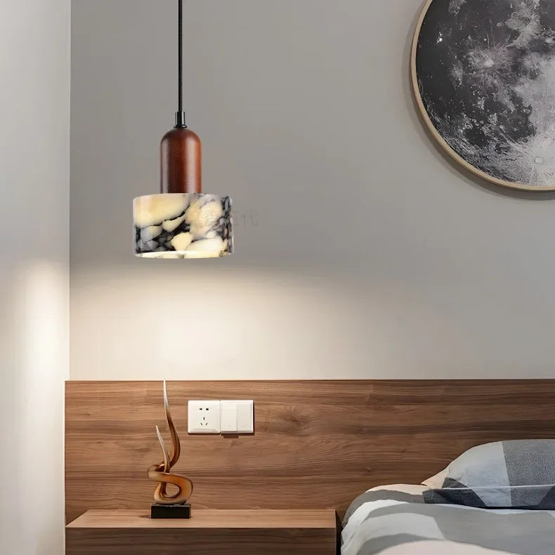 Modern Round Marble LED Pendant Light for Living Room Bedroom Kitchen Dining Room Hallway Ceiling Lamp Minimalist