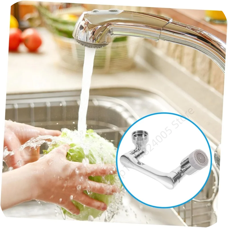 1080° Universal Rotatable Extension Faucet Kitchen Bathroom 2 Spray Modes Tap Extend Adapter Aerator Bathroom Faucets Accessorie