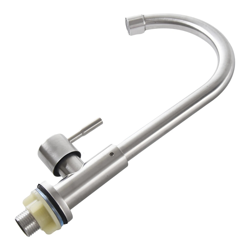 Kitchen Faucet Stainless Steel -=-Water Tap Single Cold Free Rotation Deck Mounted =-Single Lever Bathroom Kitchen Sink Faucet