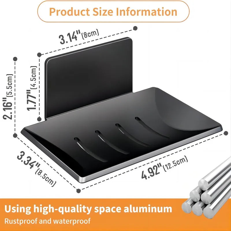 STARON Stainless Alloy Soap Holder Bathroom Soap Dish With Drain Water Wall Mounted Soap Box Bathroom Accessories