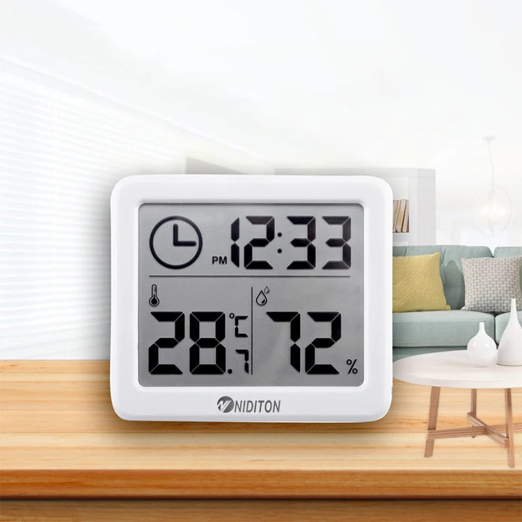 Digital Clock Desk Clock with Temperature Humidity  Wall Clocks for  Home Kitchen Office Desk Decorations NIDITON