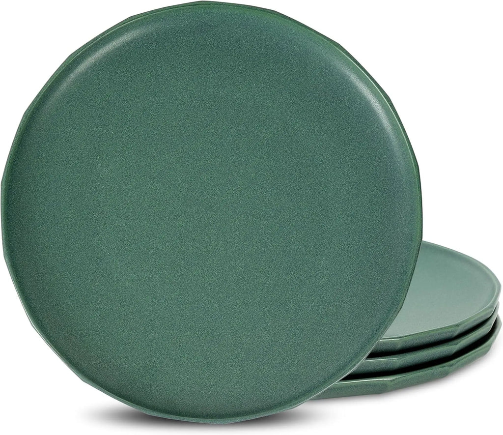 8 sets of tableware with ceramic plates, green