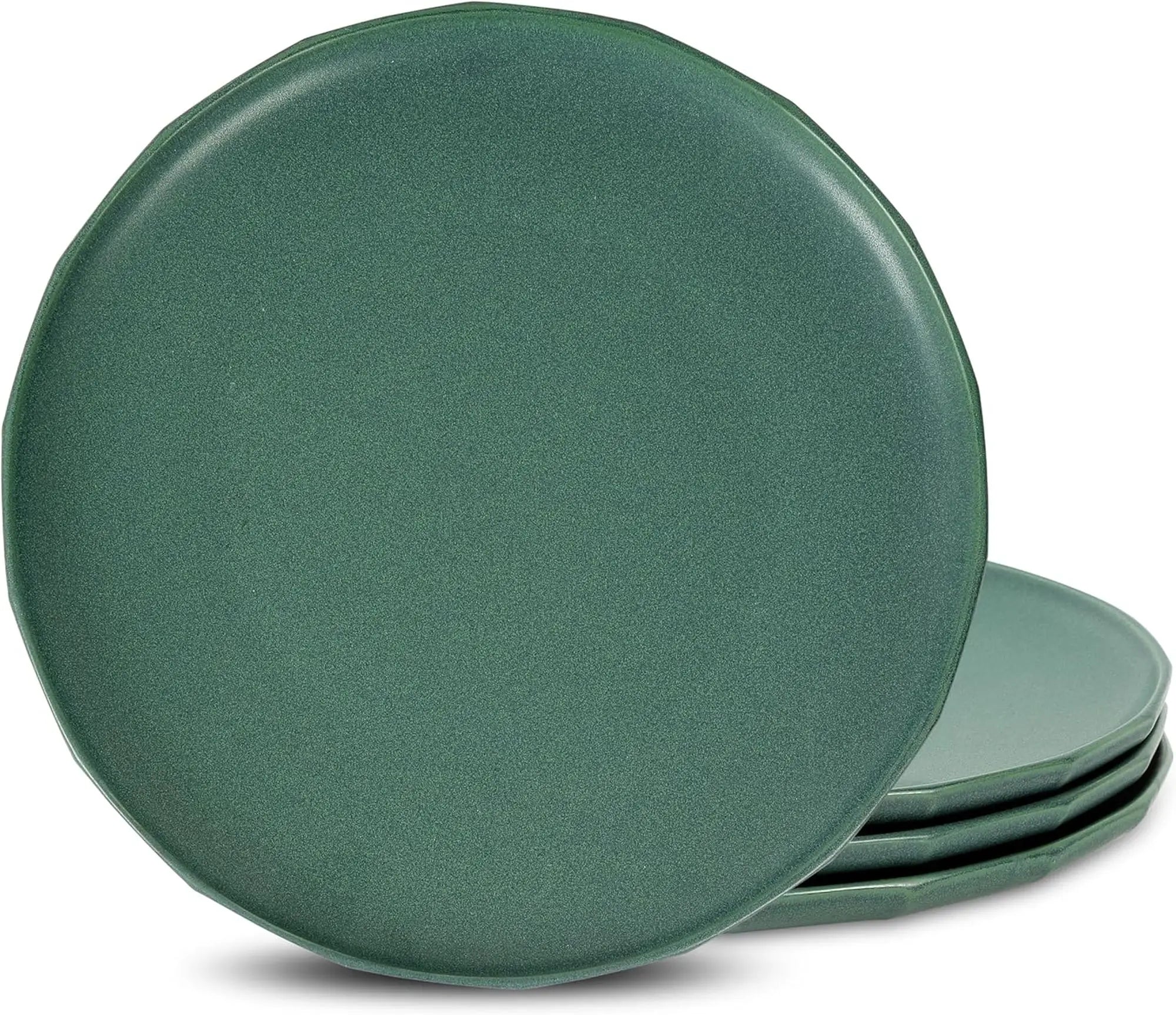 8 sets of tableware with ceramic plates, green